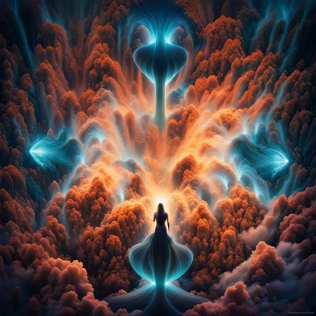 Surreal Giant Spirits in Hyperspace Ritual