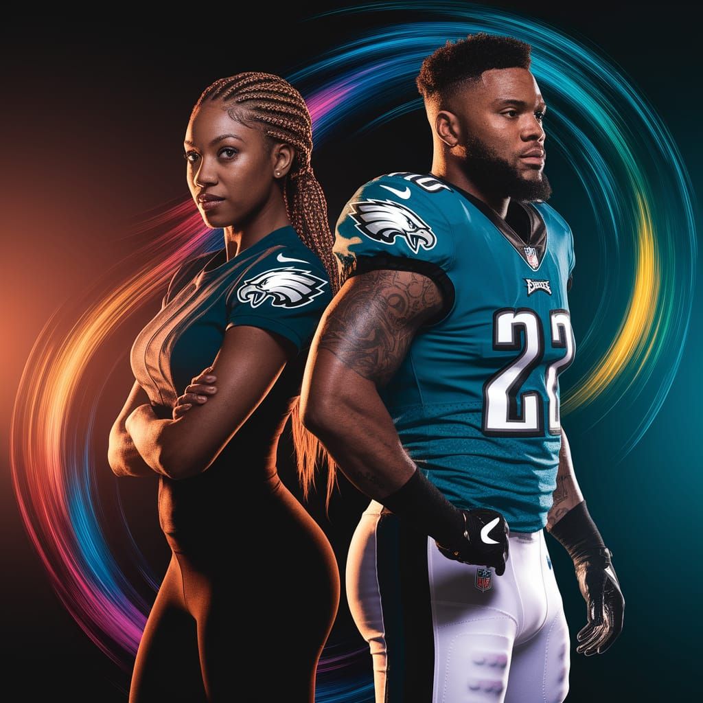 Confident Celebrities in Eagles Gear