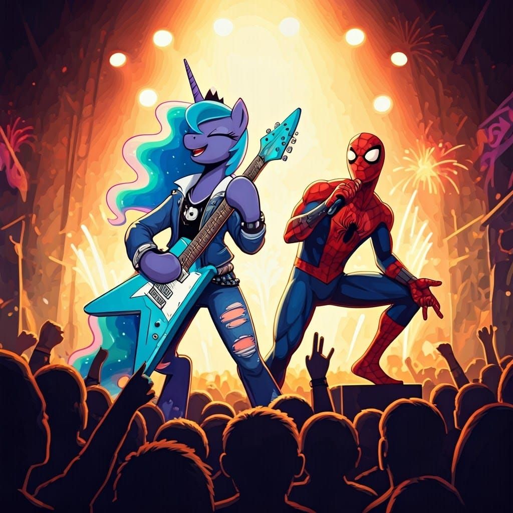 Princess Luna Shreds Guitar in Graffiti Art Concert