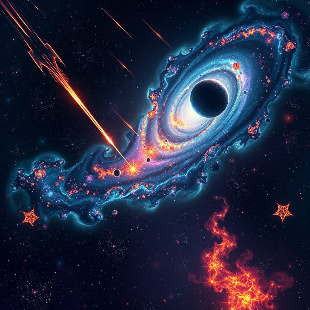 Cosmic Dreamscape in Vibrant, Swirling Galaxy Style