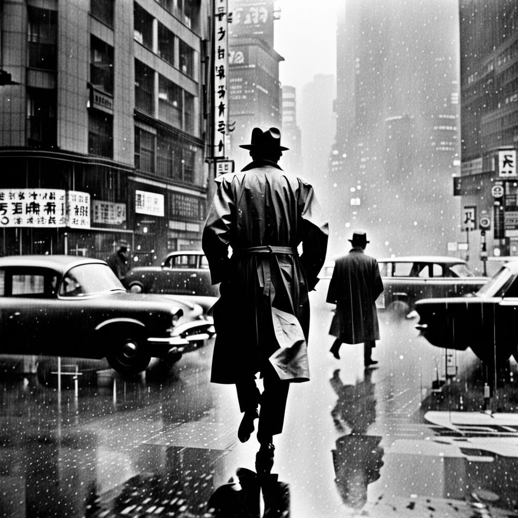 James Dean's Ghost in Rainy Tokyo: Cyberpunk Street Photogra...