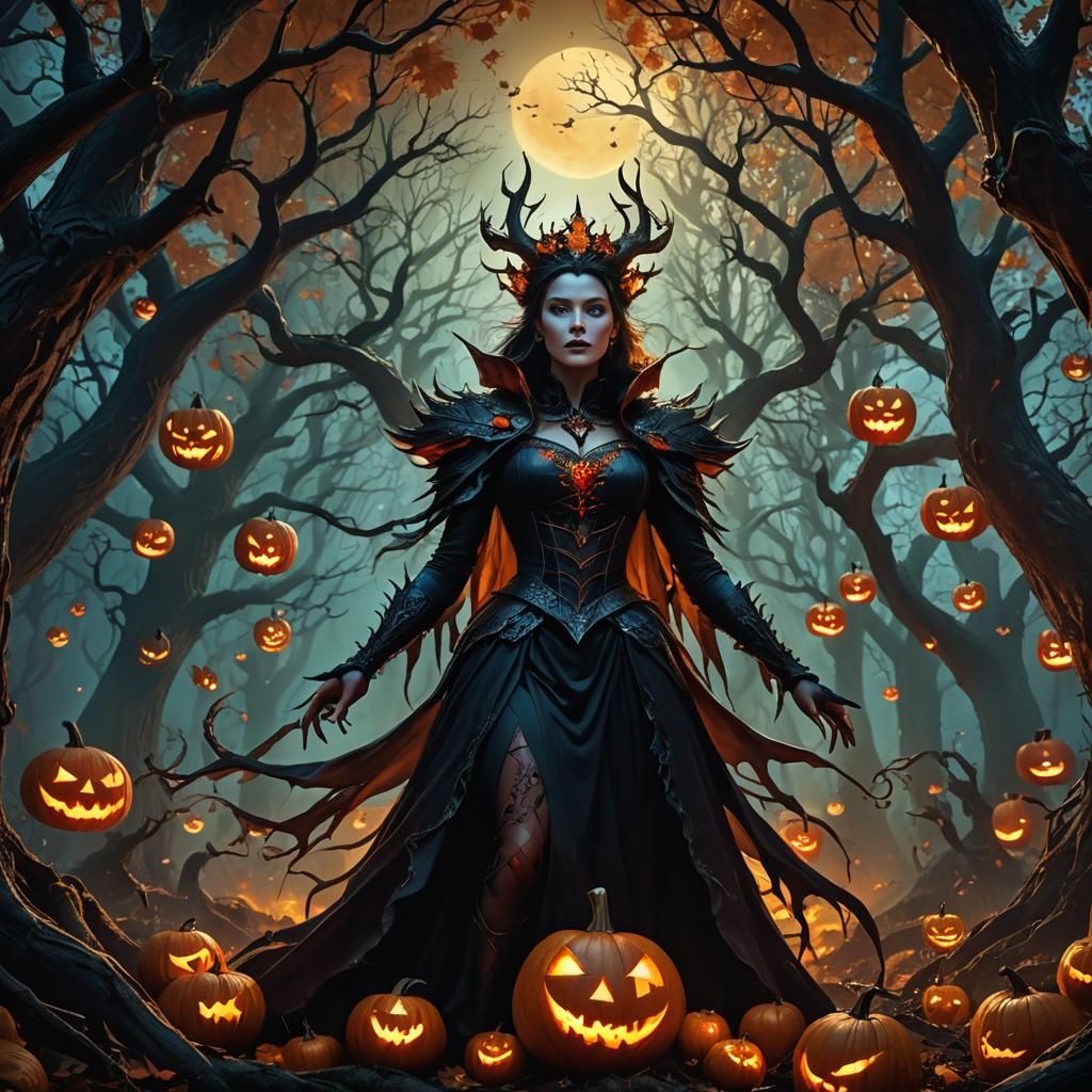 Dragon Queen Rising in Mystical Forest