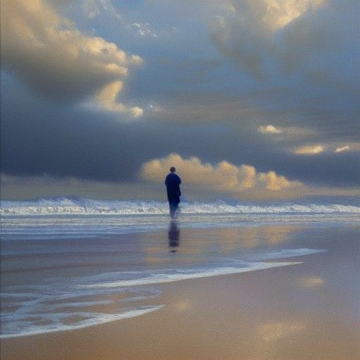 Sleepwalking Figure in Oil Painting Style