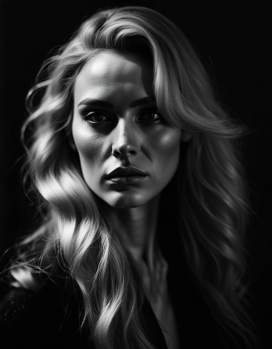 Film Noir Portrait of a Blonde Woman