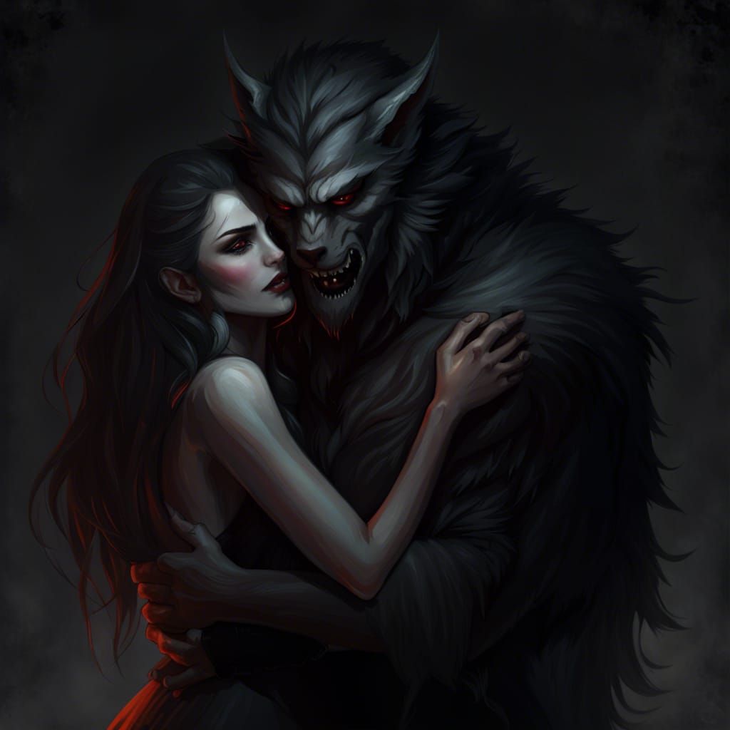 Werewolf and Vampire Embrace: A Forbidden Love
