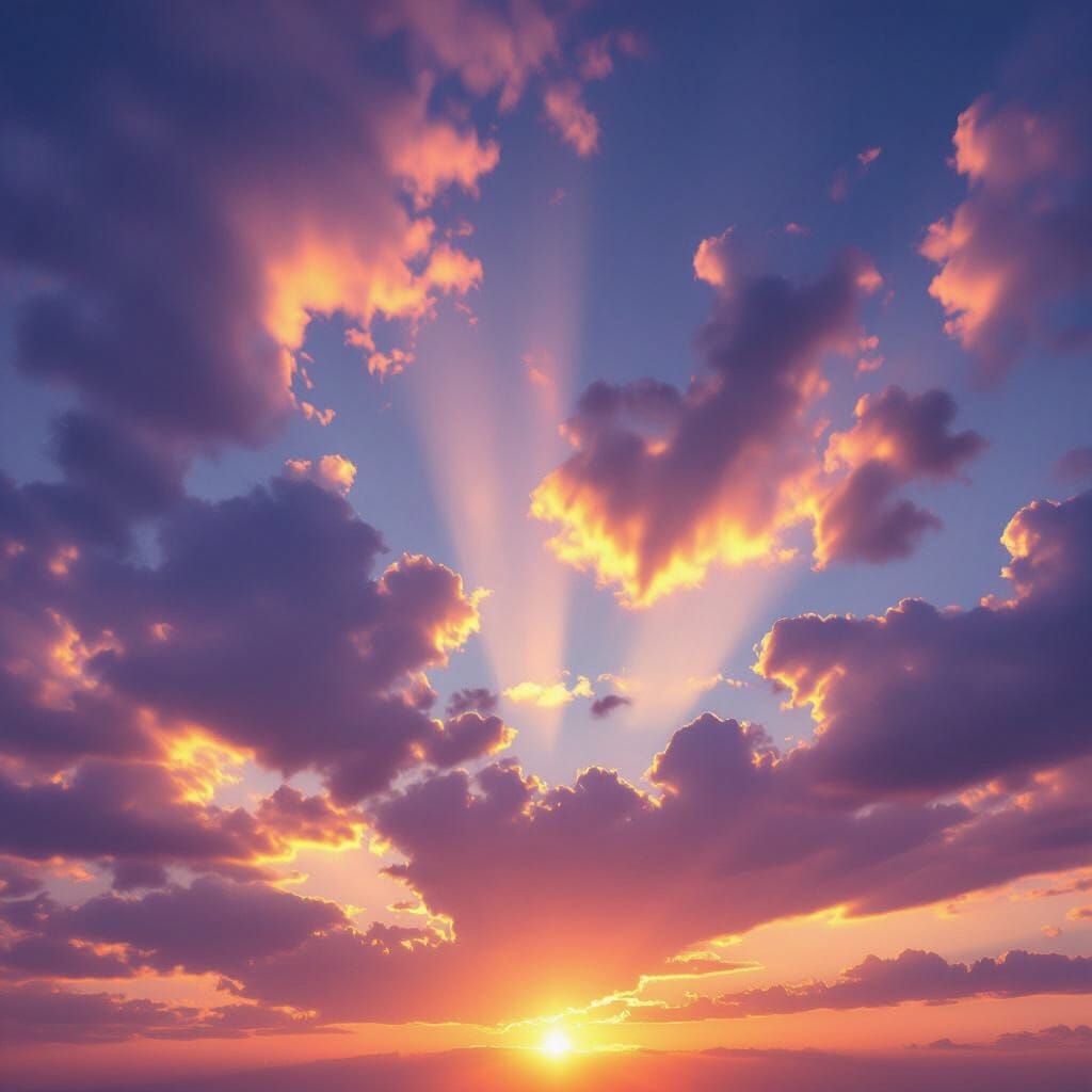 Dramatic Sunset Sky with Swirling Clouds