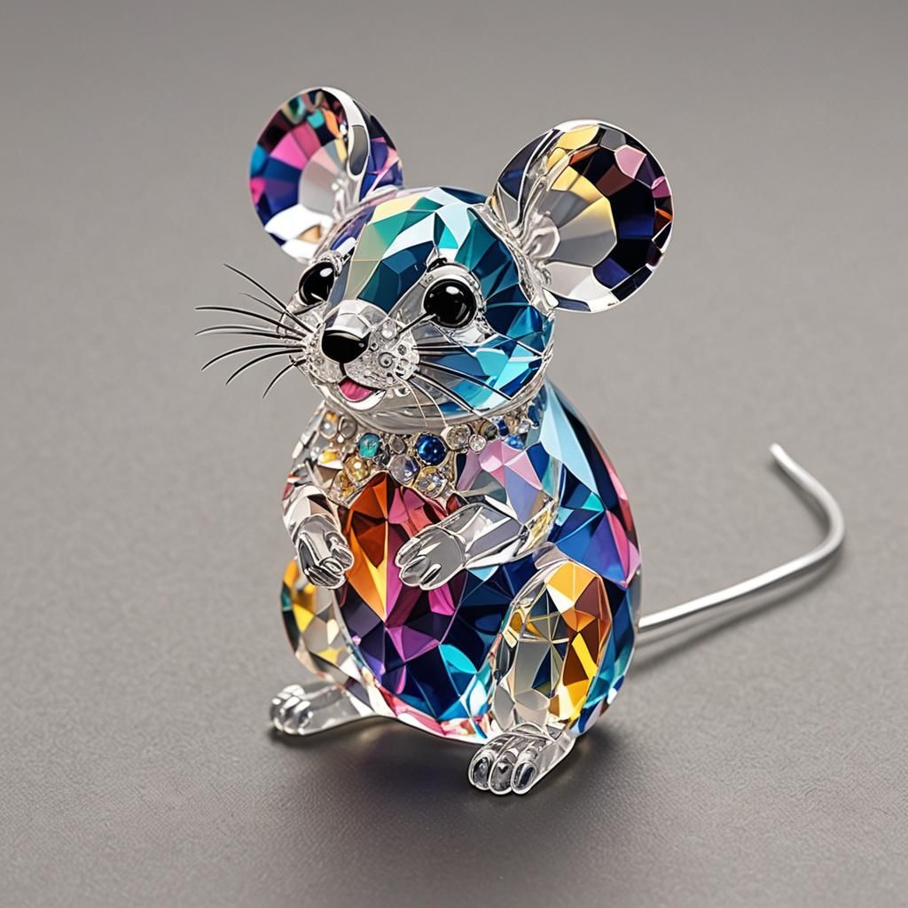 Adorable Colorful Crystal Mouse