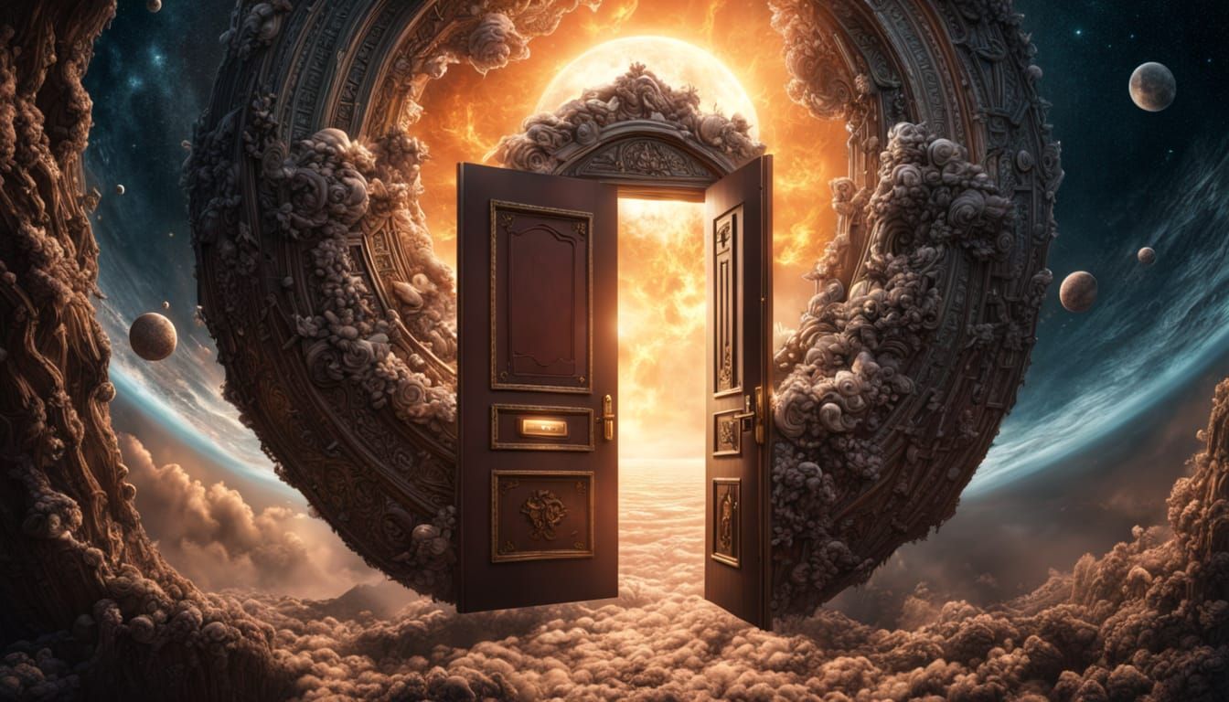 Door Floating Through Space - Epic Cinematic Digital Matte P...