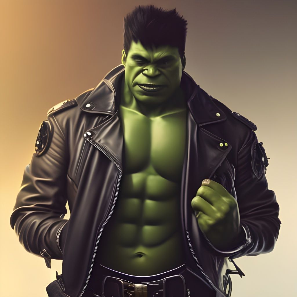 Hulk as Biker: 3D Animation Portrait