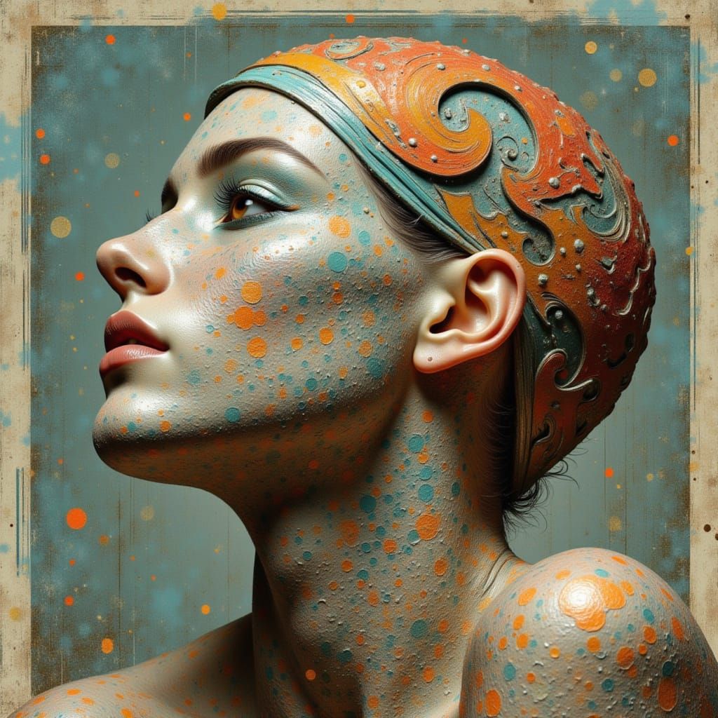 Cyberpunk Cityscape at Sunset with a Glowing Apple