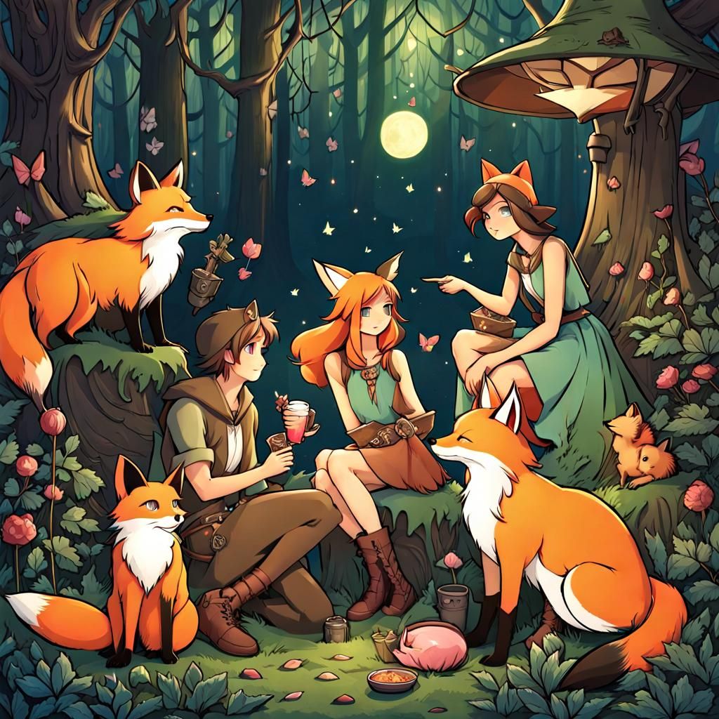 Fairy, Cat, and Fox Chat in Fairycore Forest