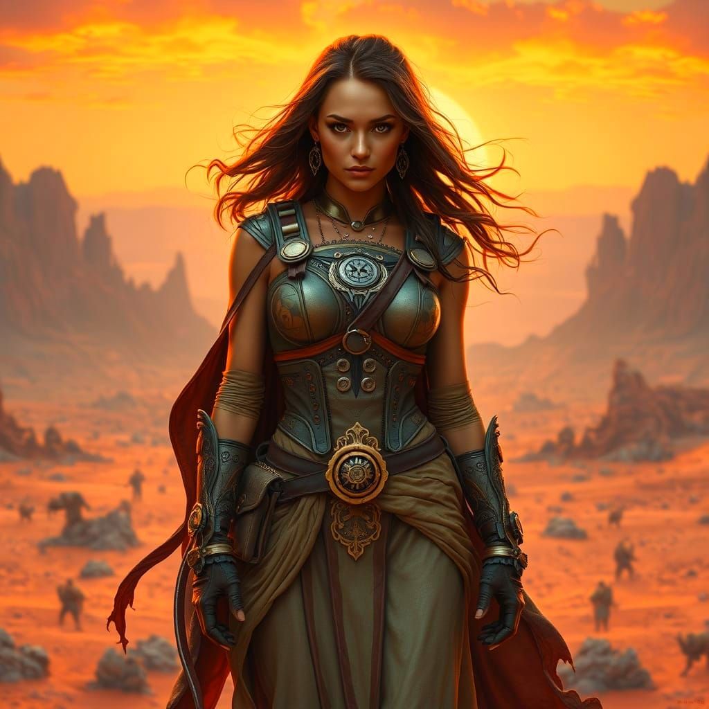 Steampunk Tan Superhero in the Desert