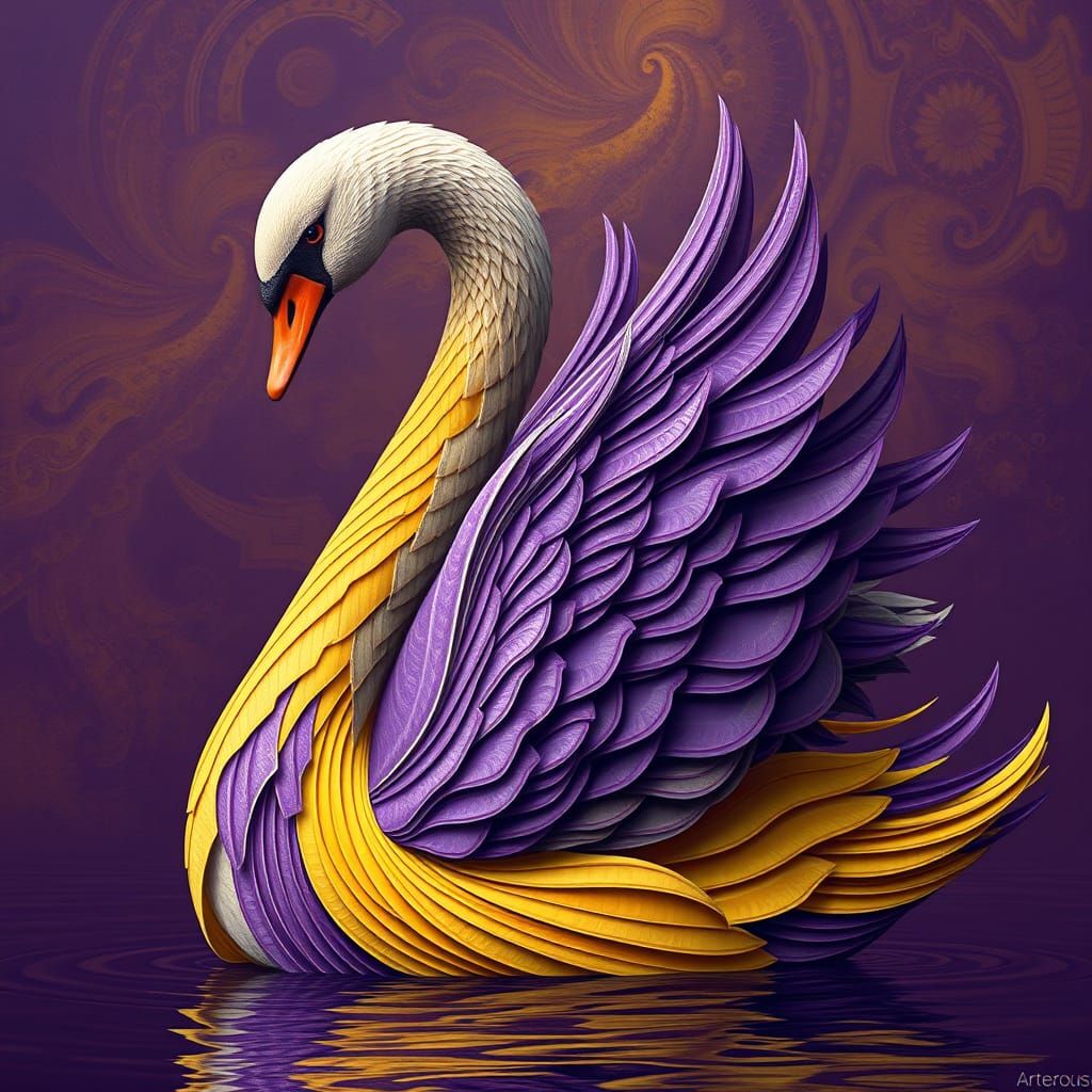 Ethereal Swan Masterpiece in Dark Fantasy Style