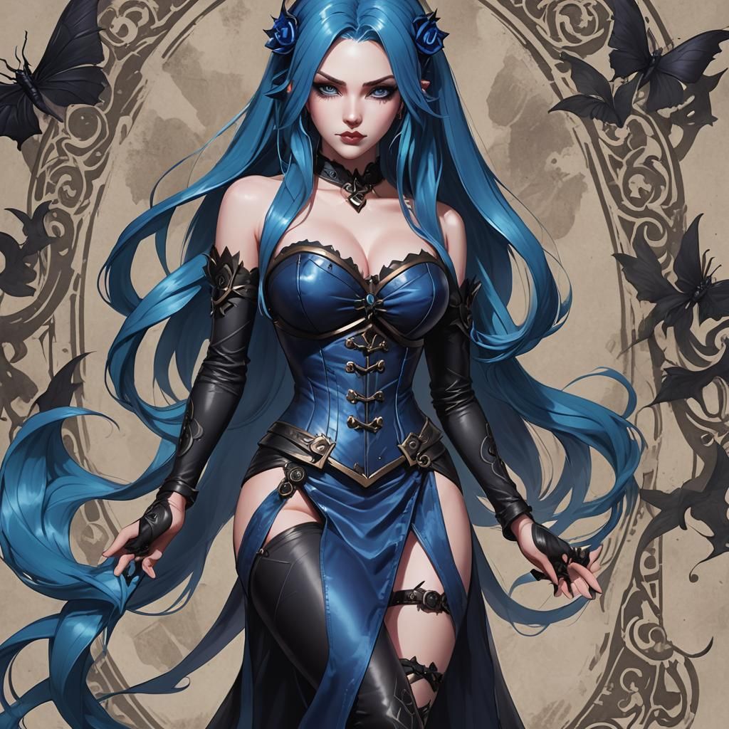 Jinx from League of Legends in Goth Style