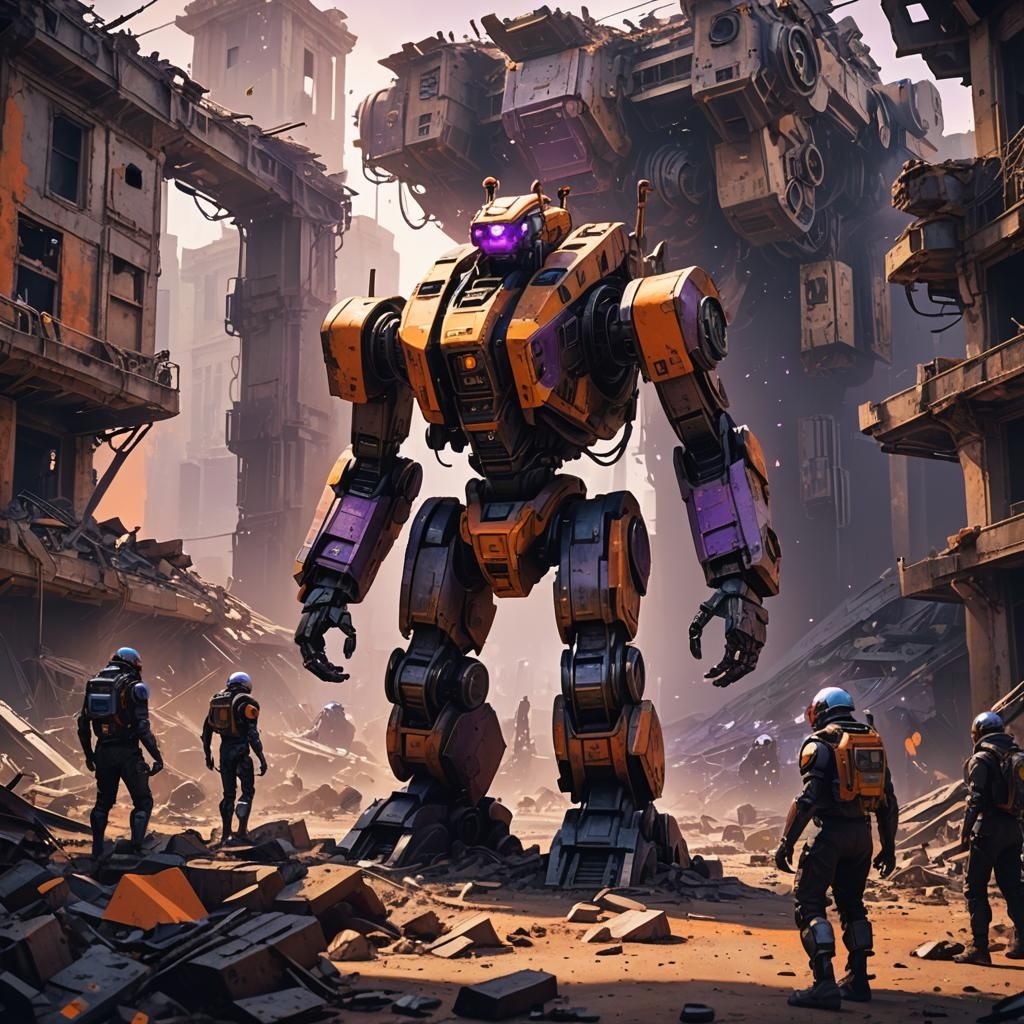 Robots and Ruins: Sci-Fi Cityscape Concept Art