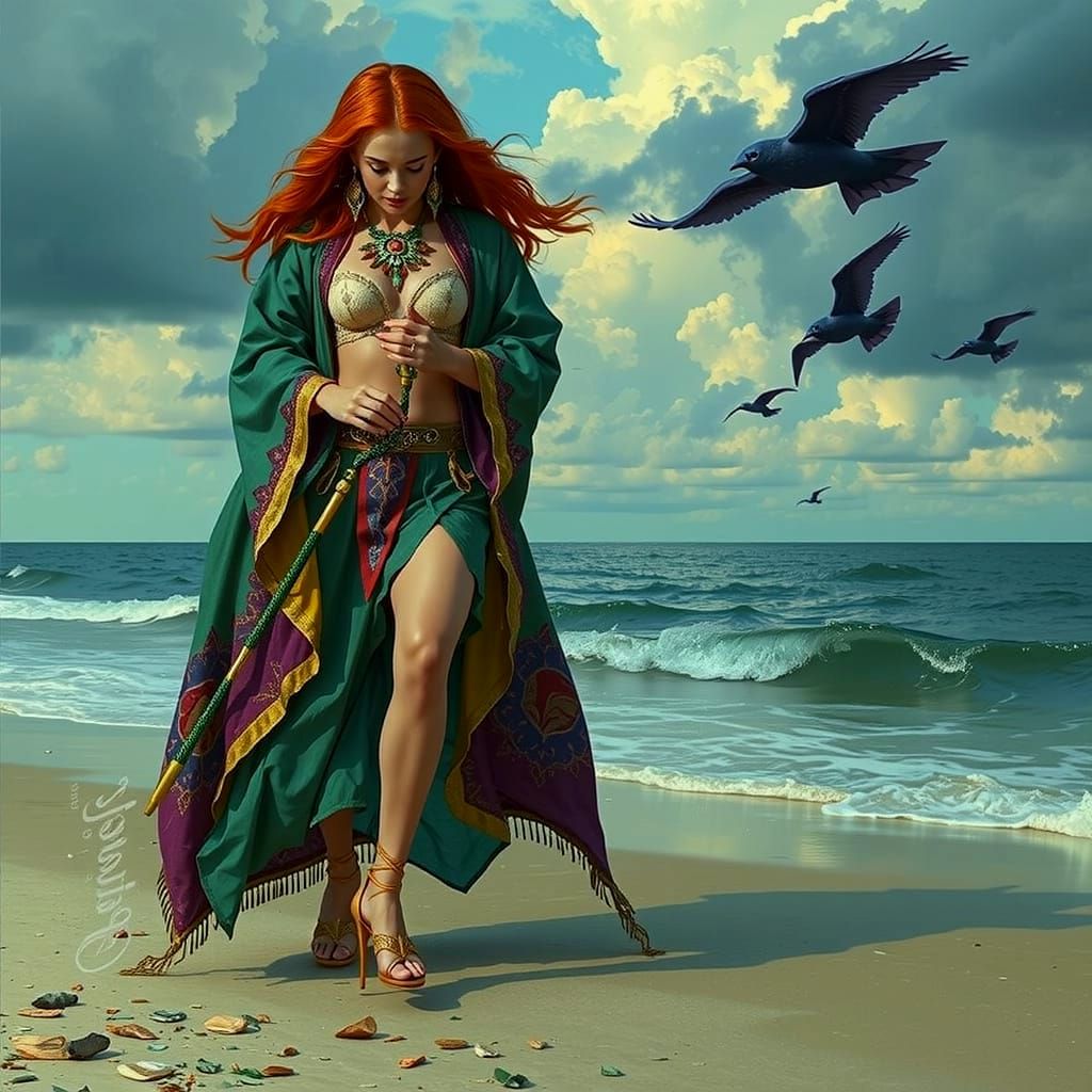 Vibrant Algorithmic Geometric Masterpiece in Psychedelic Col...