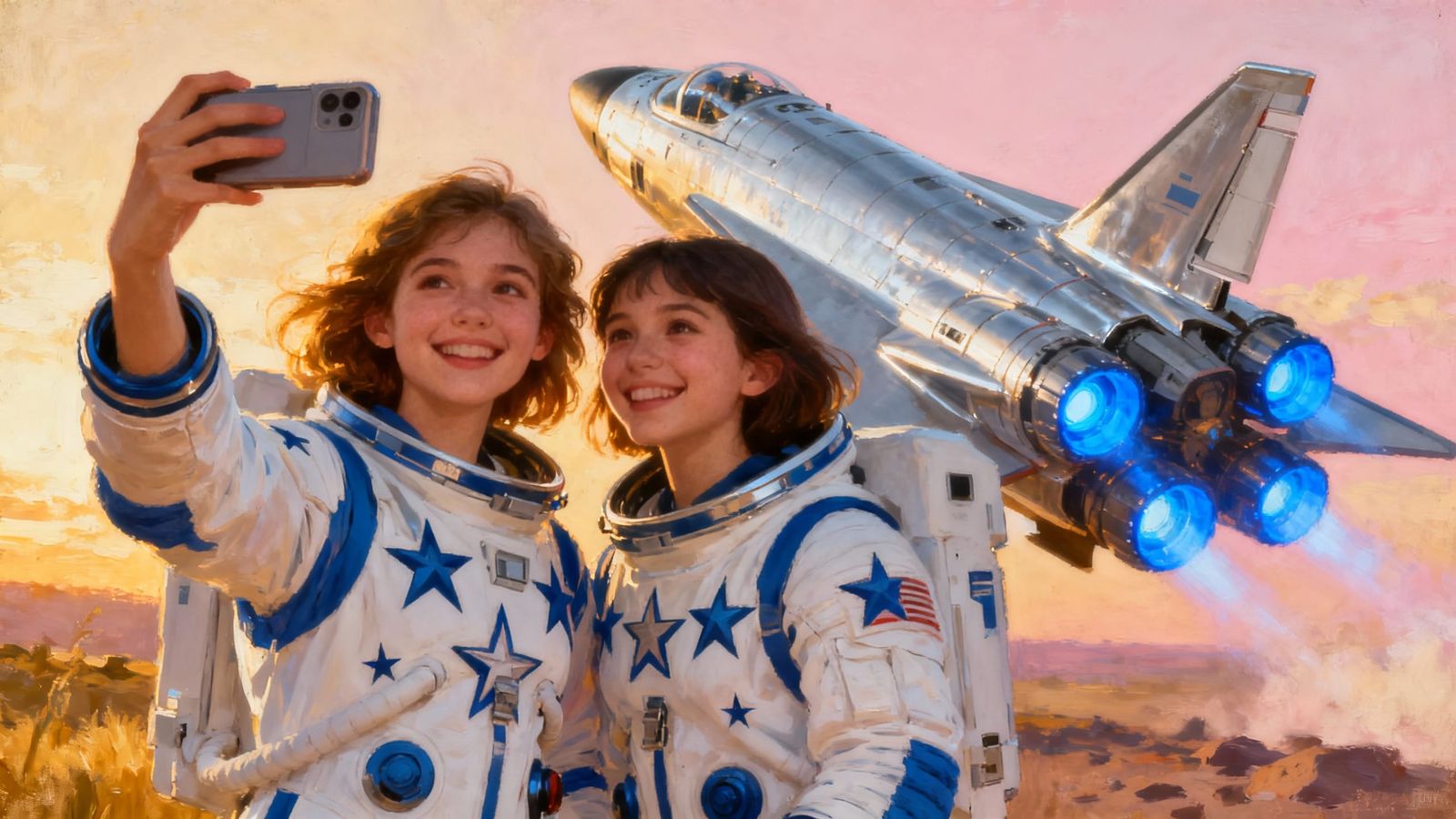 Astronauts Take Selfie Before Rocket Launch