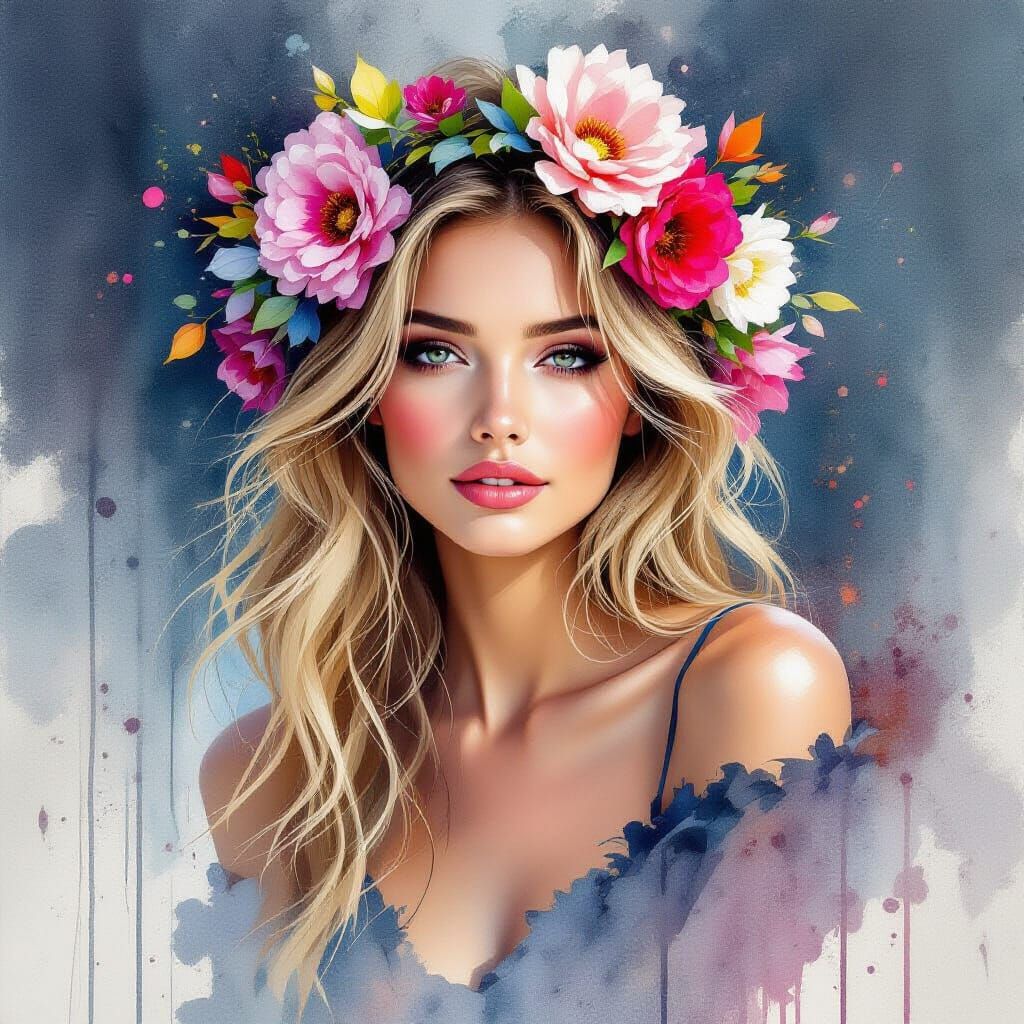 Ethereal Watercolour Fusion in Haenraets Style