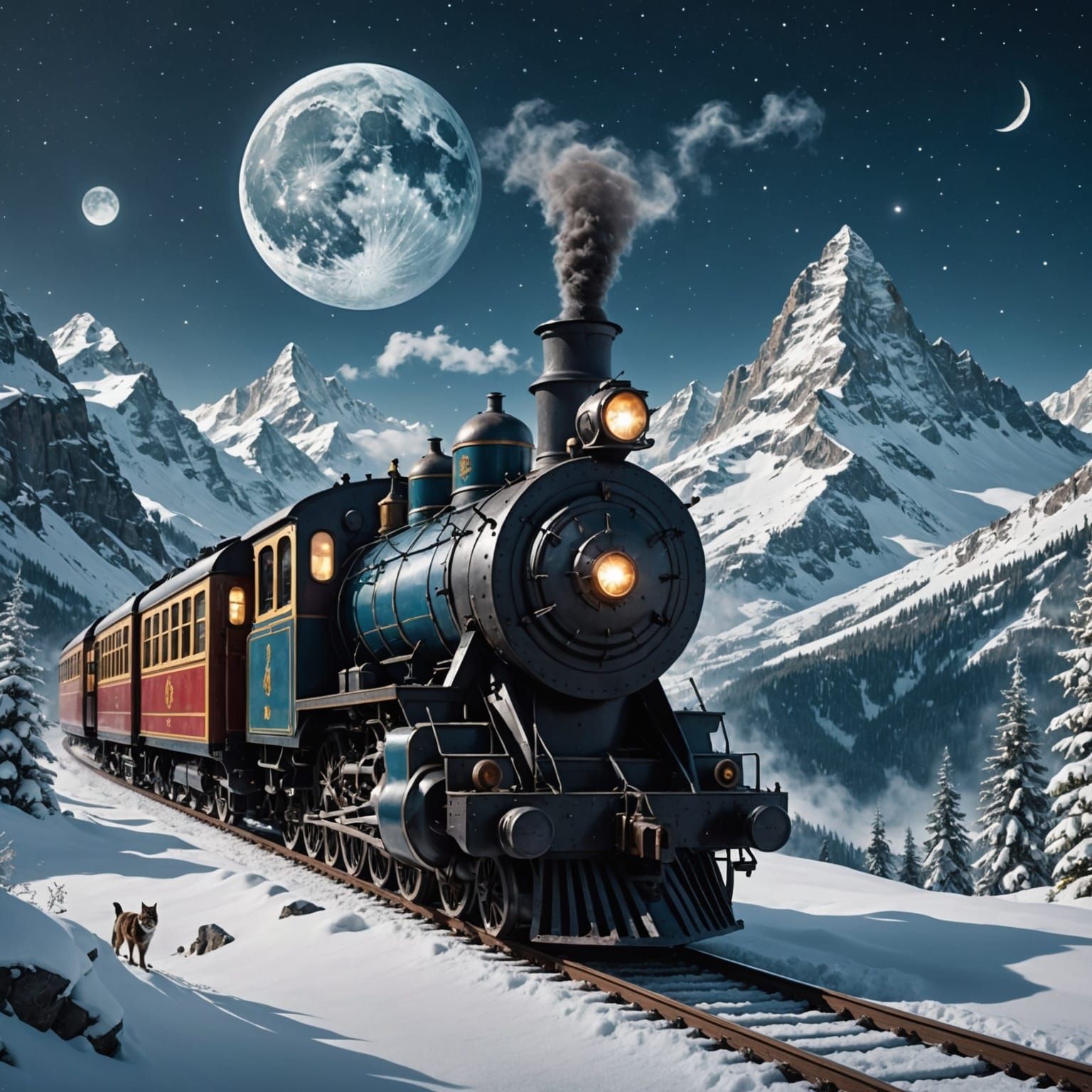 Enchanted Interdimensional Express Chugs Through Snowy Peaks