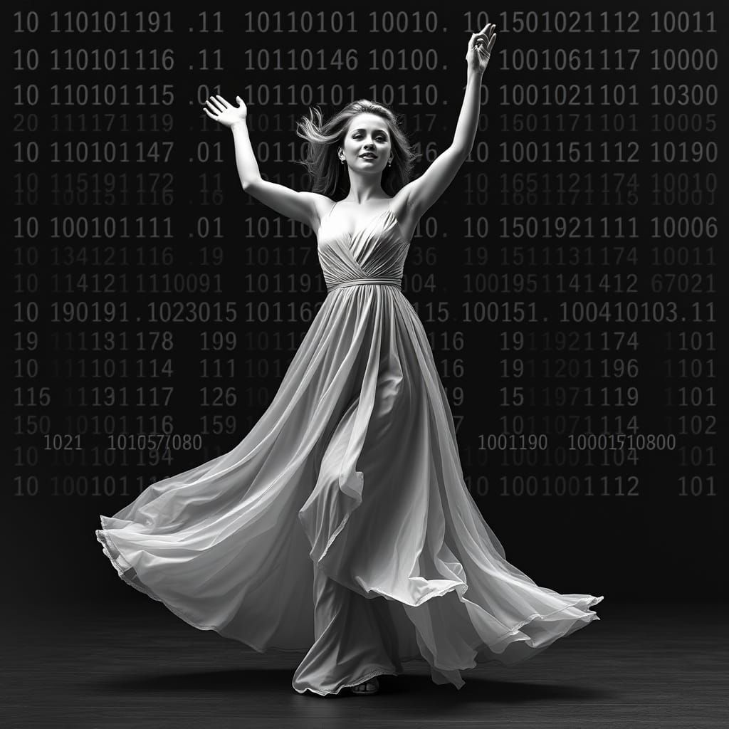 Female Dancer Formed from Matrix Code