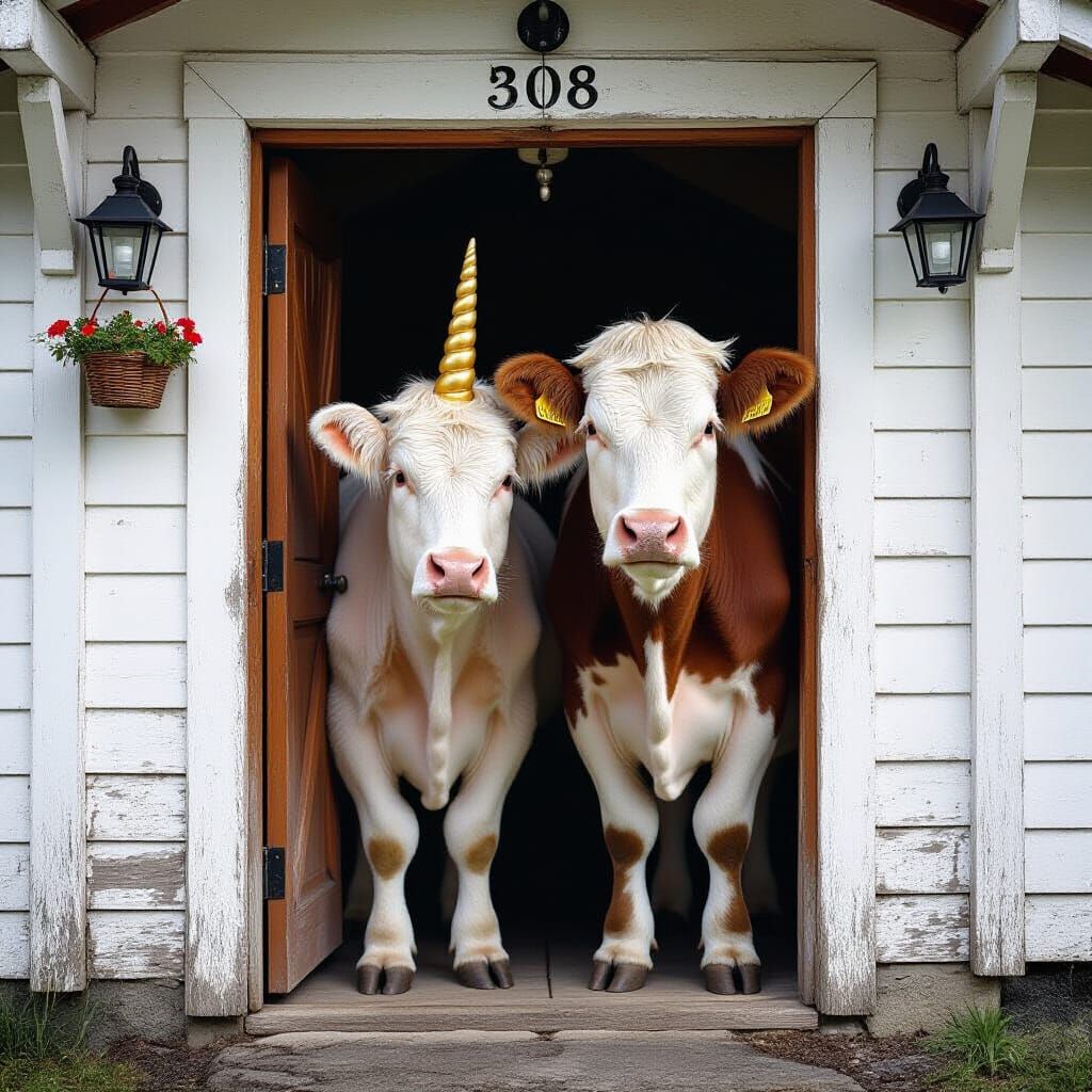 Father's Birthday Surprise: Mythical Creature at Chalet Door