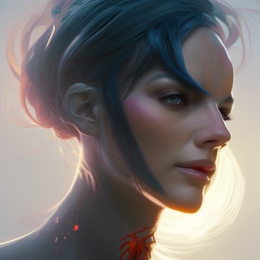 Detailed Spider Woman Portrait in Art Nouveau Style