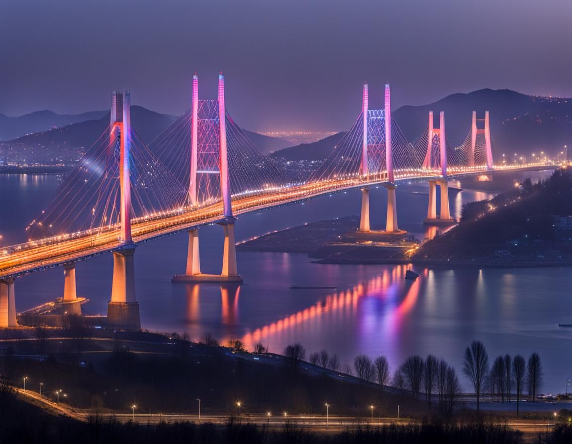 Yalu River Bridge: Sinuiju and Dandong in Sharp Focus