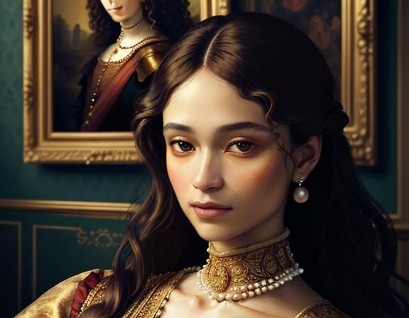 Renaissance Woman Portrait in Baroque Style