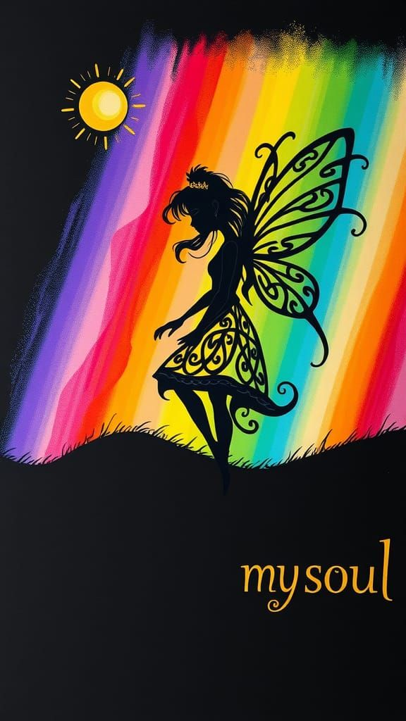 Fairy Princess with Celtic Knotwork in Surreal Landscape