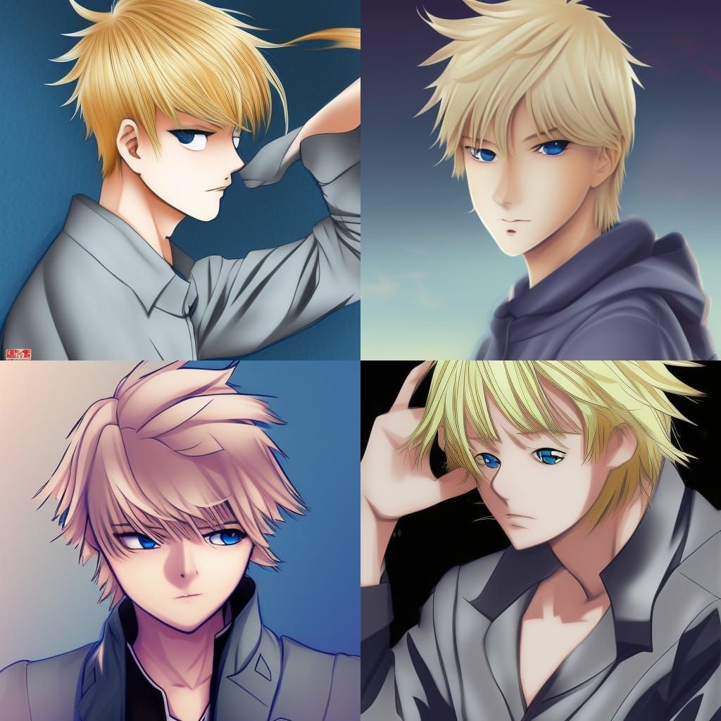 Blond Haired Boy in Anime Key Visual Style