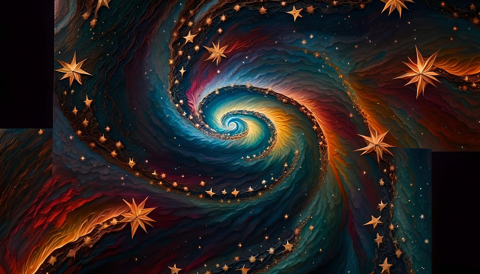 Swirling Flare-Stars in Impasto Cosmic River