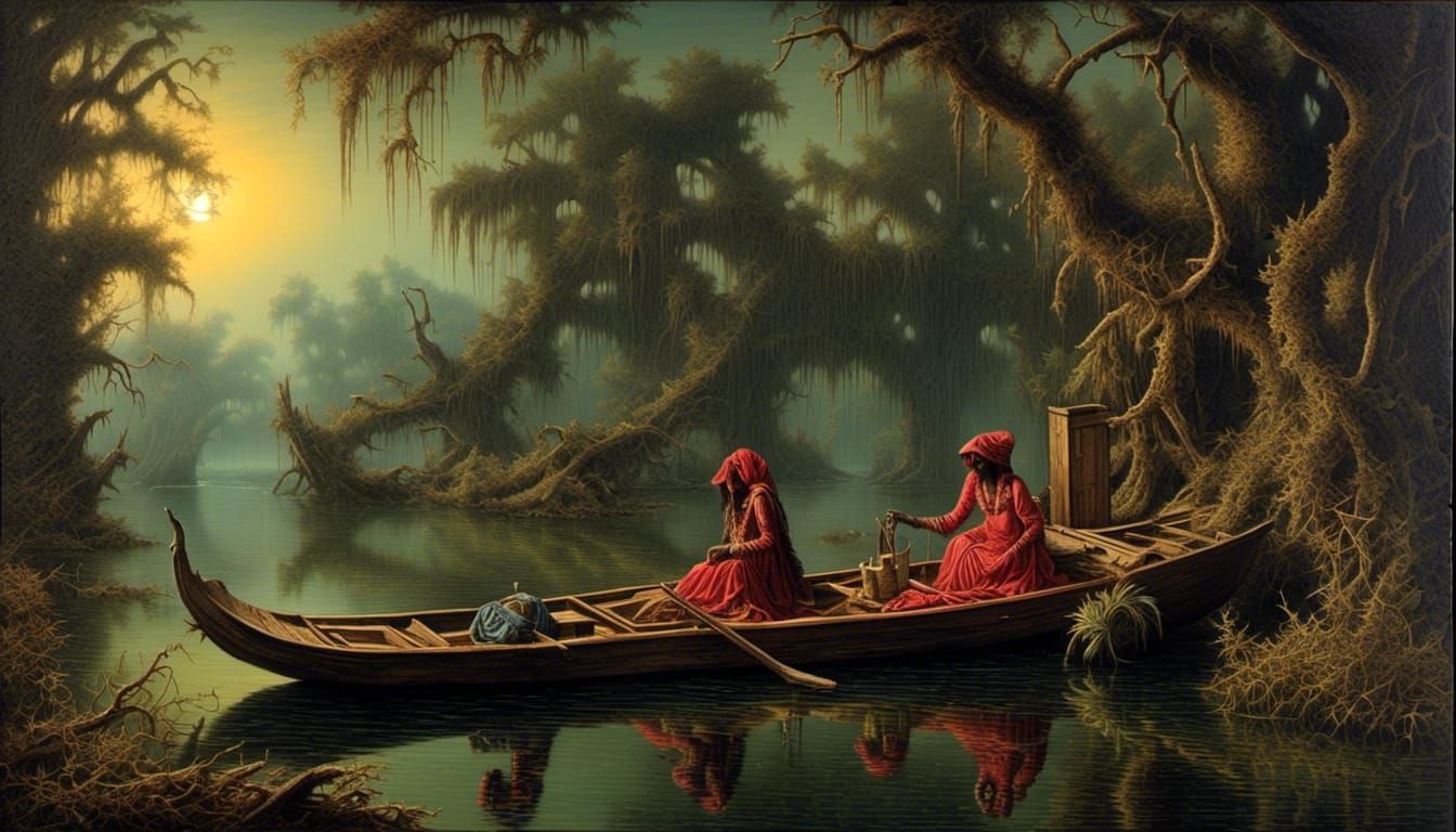 Bayou Fantasy: Trompe-l'oeil Painting in Art Style