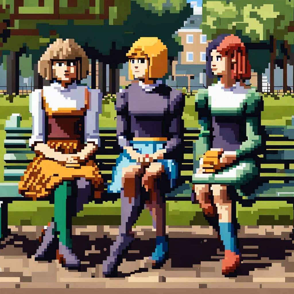 8-Bit Pixel Art: Danish Girls in Copenhagen