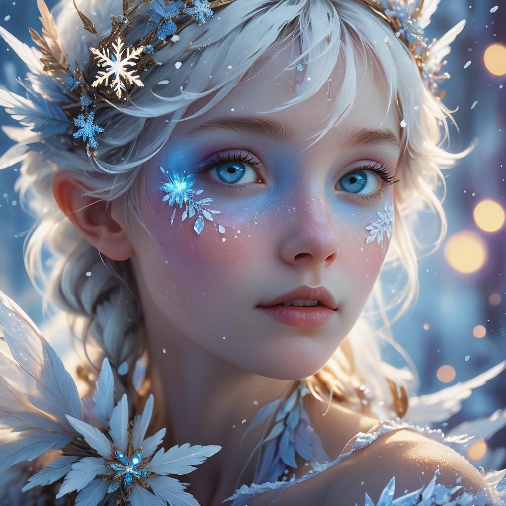 Ethereal Crystal Fairy Portrait in Matte Painting Style