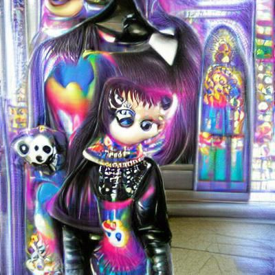 Lisa Frank Gothic Doll: Vivid and Whimsical