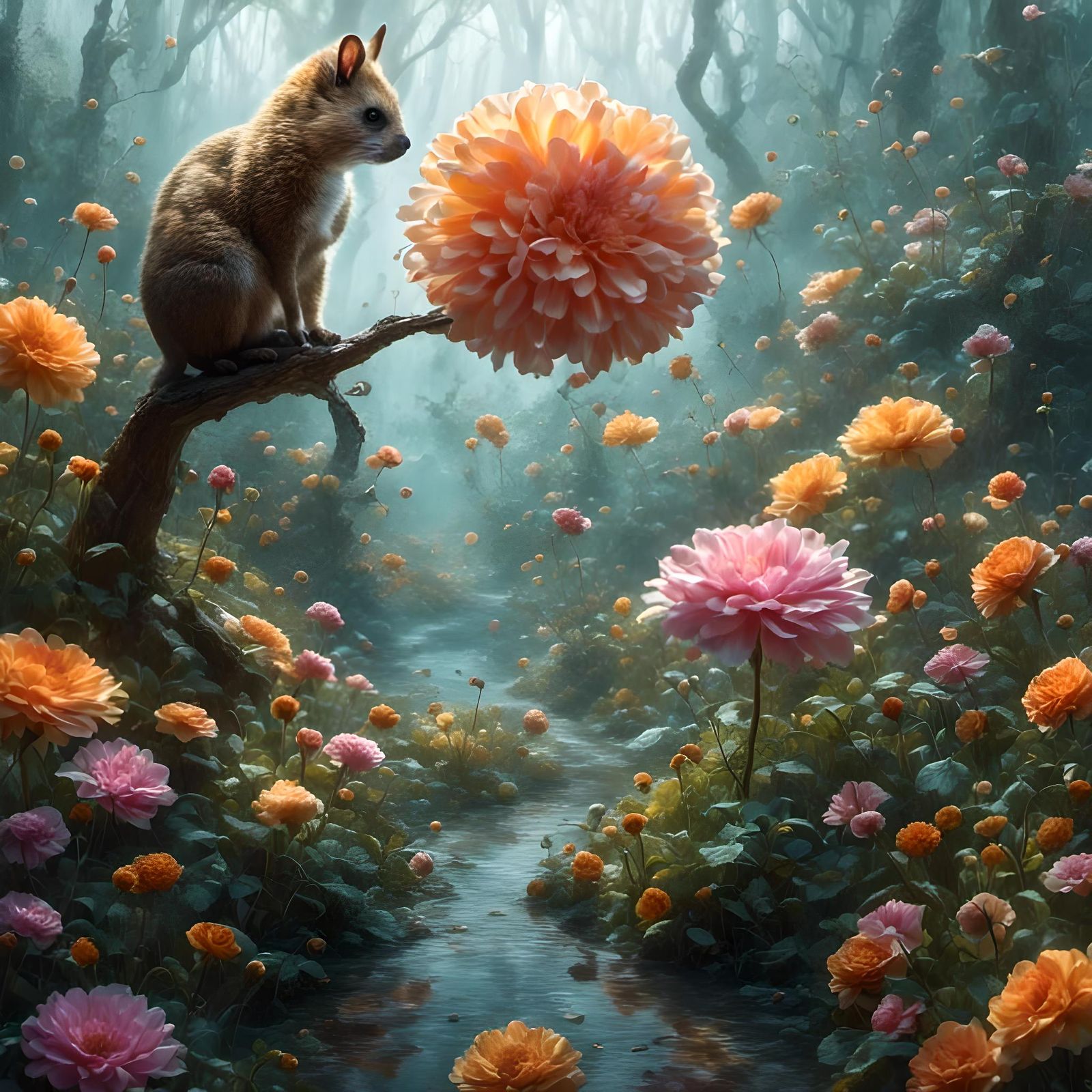 Surreal Dreamscape of Fantastical Creatures in Hyperdetailed...
