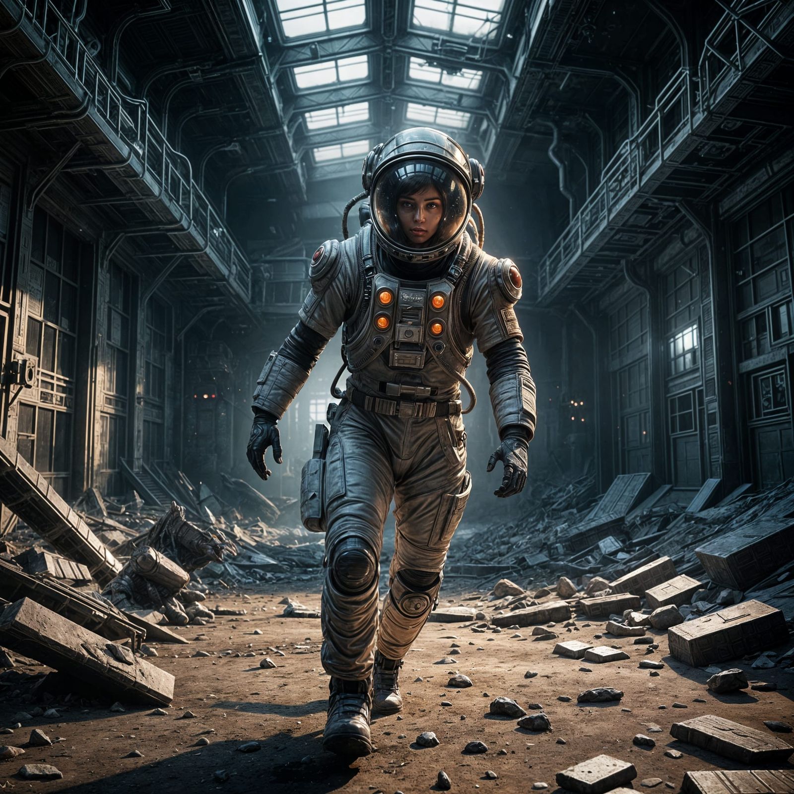 Epic Alien Chase in 8K Cinematic Style