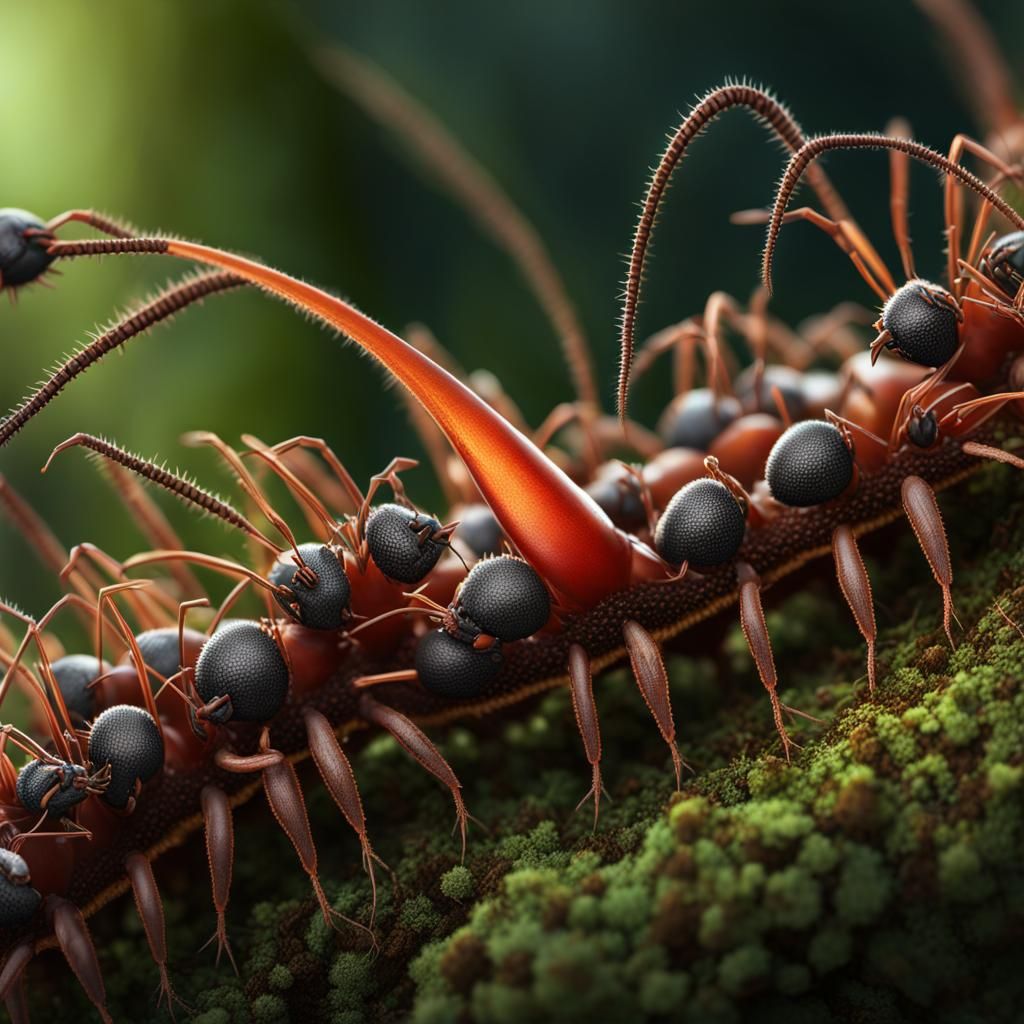 Ants on anteater tongue