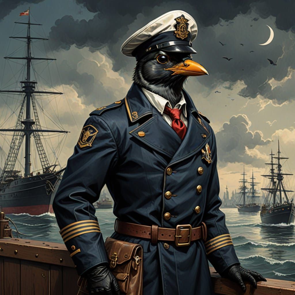 Mourning Sailor Robin in Gothic Dieselpunk Style