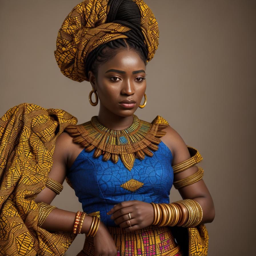 Ifeoma in Traditional Attire: Hyperrealistic Oil Portrait