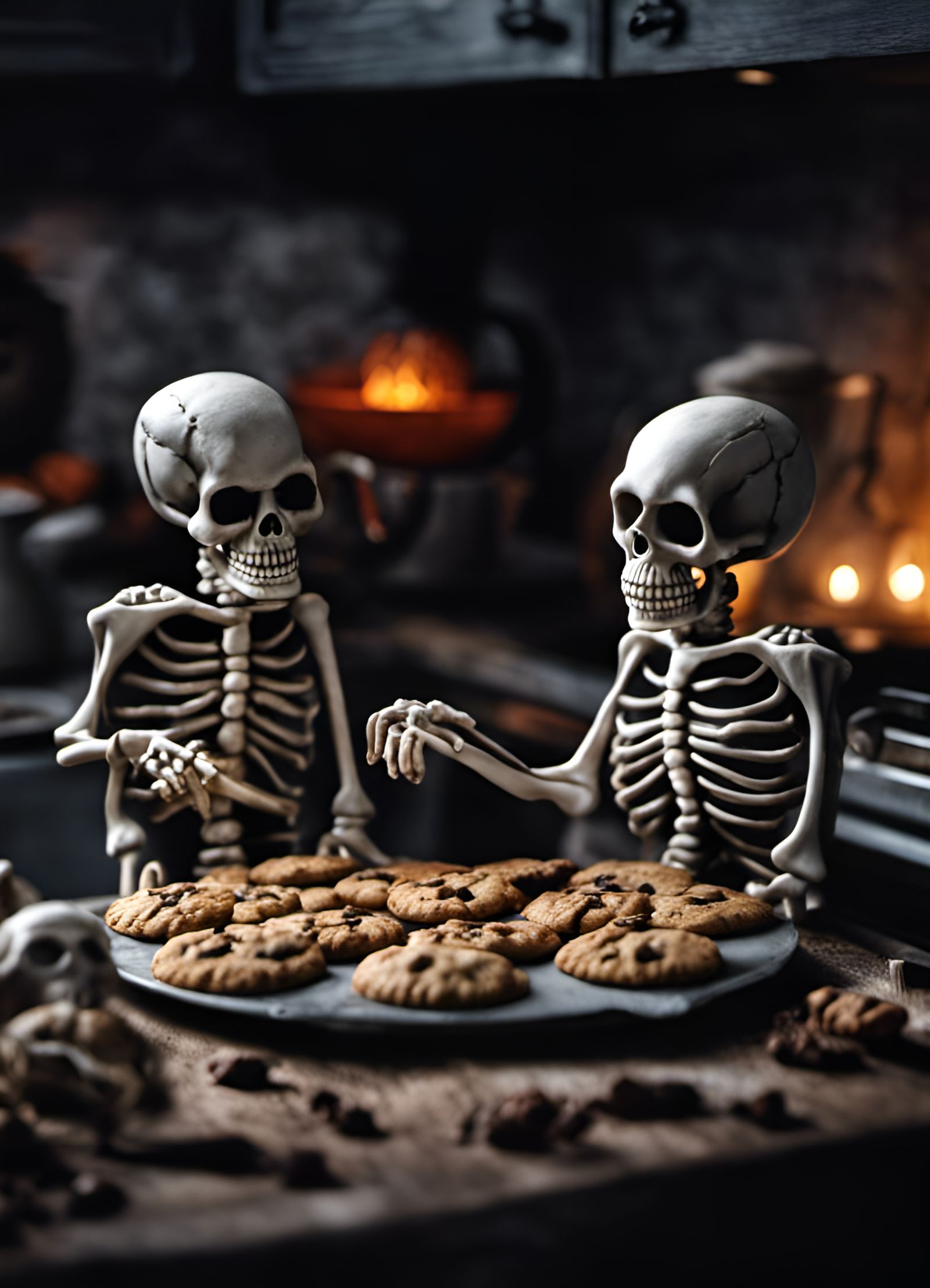 Cute Skellies Baking Cookies