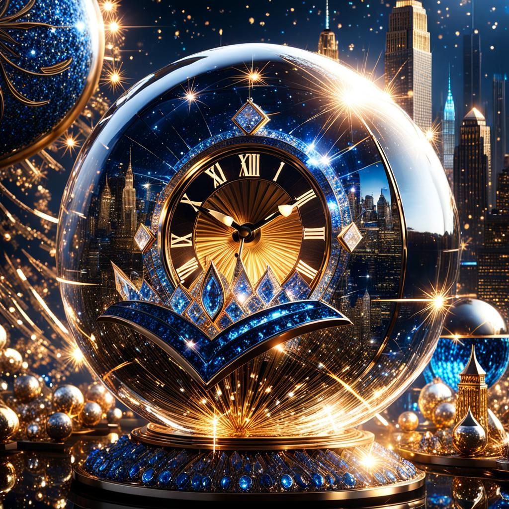 Crystal Sphere World at Midnight in Photorealistic CGI