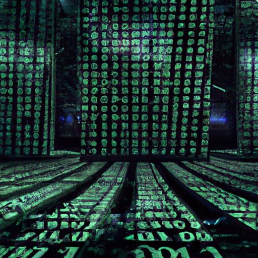 Detailed Binary Code Digital Matte Painting