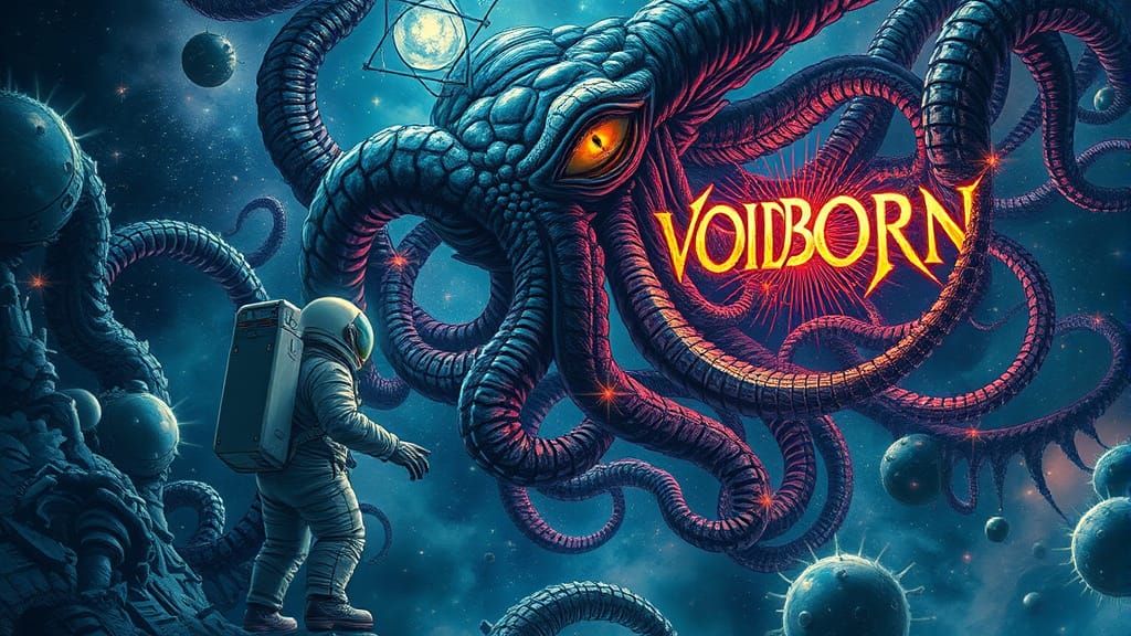 Astronaut vs. Eldritch Creature in Cosmic Horror Comic Art