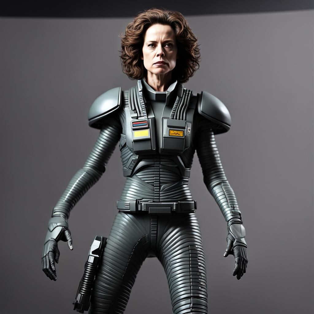 Ripley from Alien in Papercraft Style, 4K