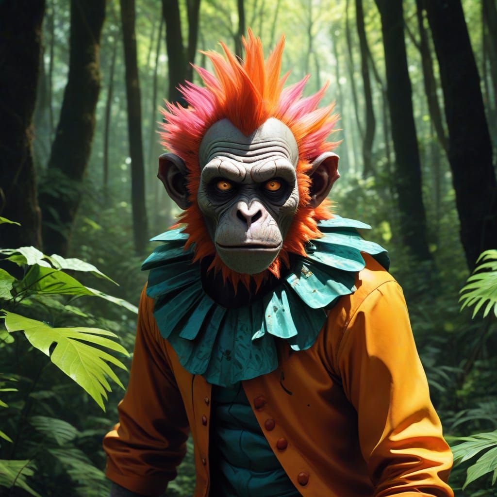 Vibrant Amazonian Fantasy Creature in Comic Book Style