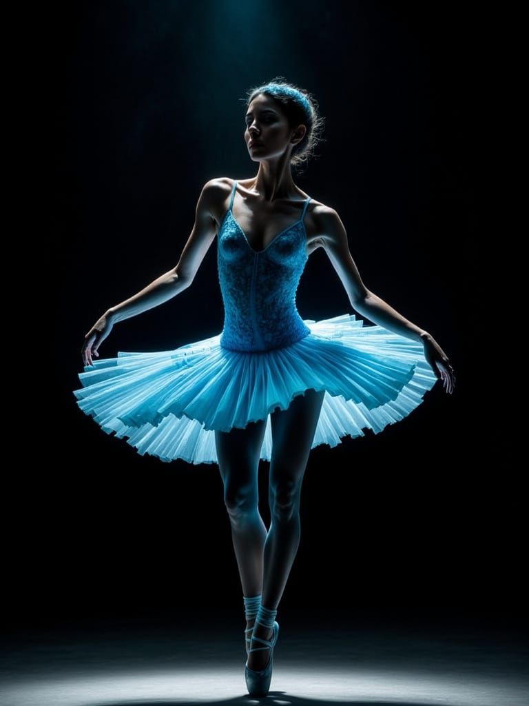 Ethereal Ballerina in Vibrant Blue Tutu