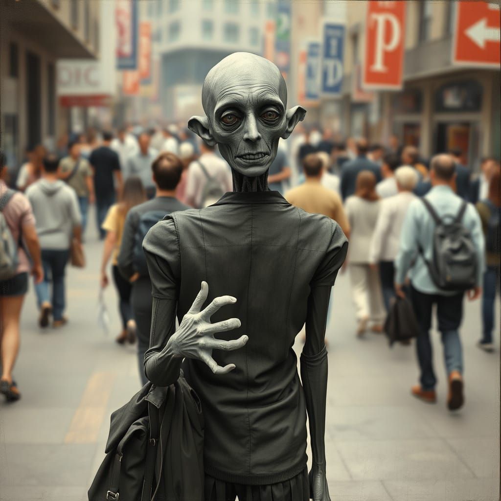 Distorted, Low-Quality Artwork with Malformed Subject