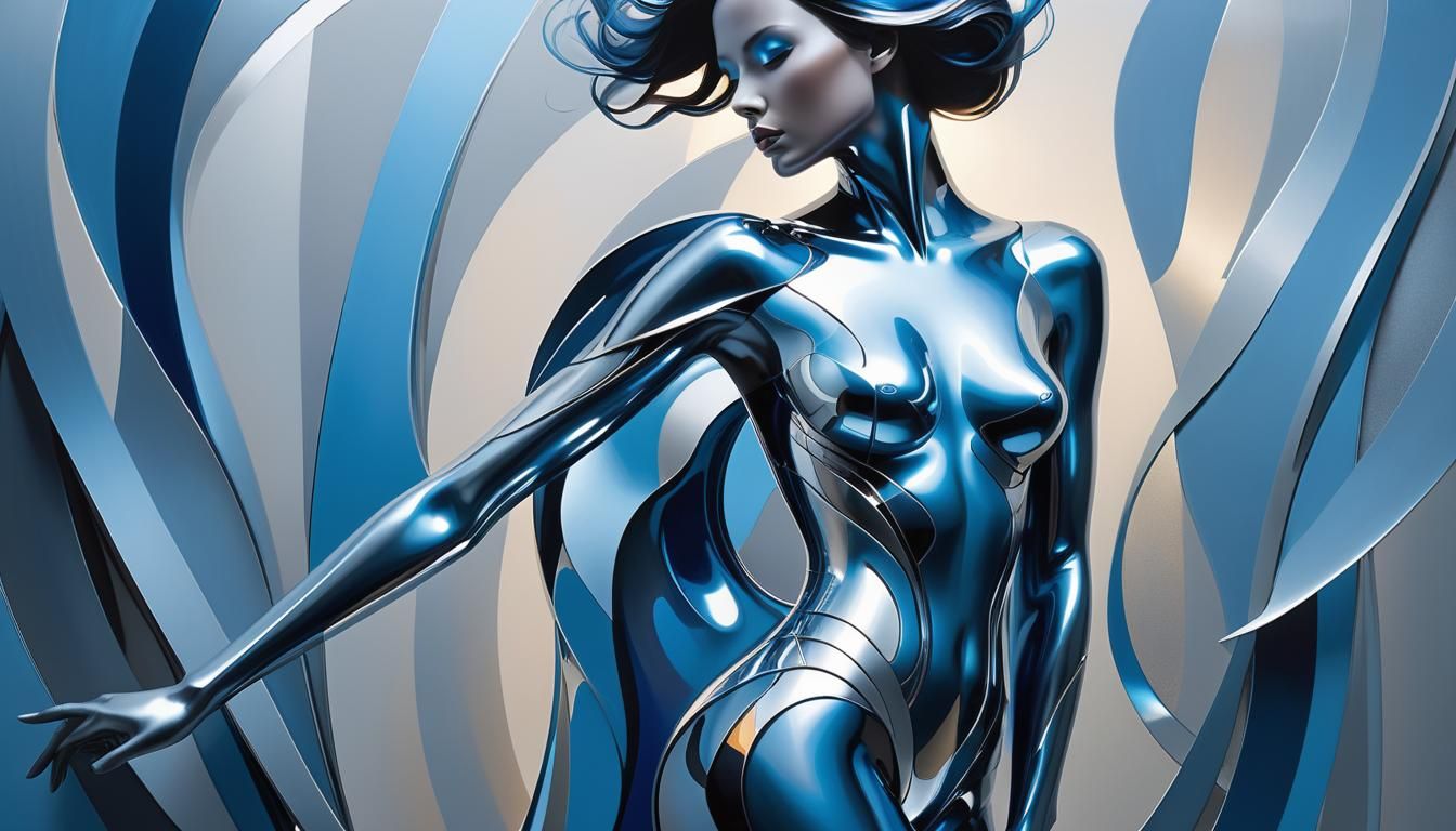 Abstract Female Form in Modernist Style