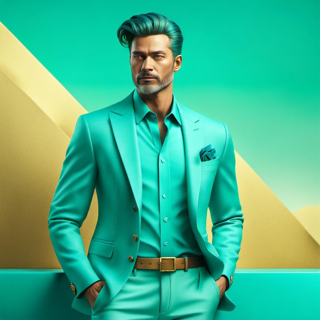 Man in turquoise